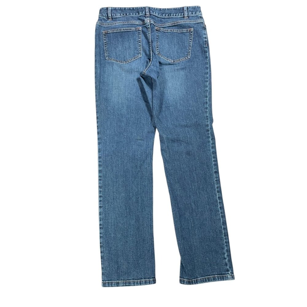 J Jill Women's Dark Blue Stretch Slim Authentic Fit Jeans Size 8 Measures: 30x30 - Picture 4 of 8